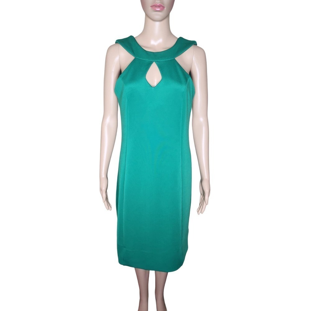 Gretchen Scott Sublime women's green scuba keyhole cutout dress Sz M